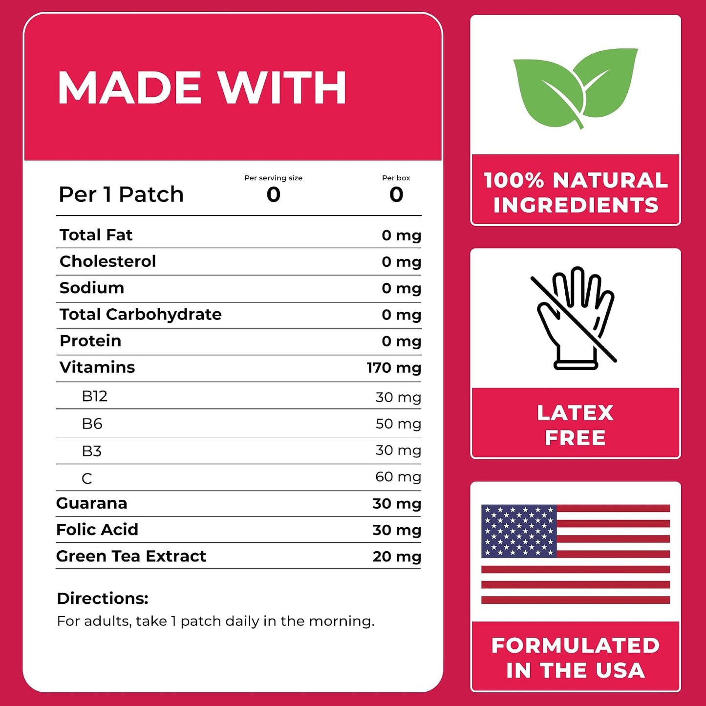 B12 Patches (Pack of 36) - 100% Natural Vitamin Patches for Energy and Focus - görsel 2