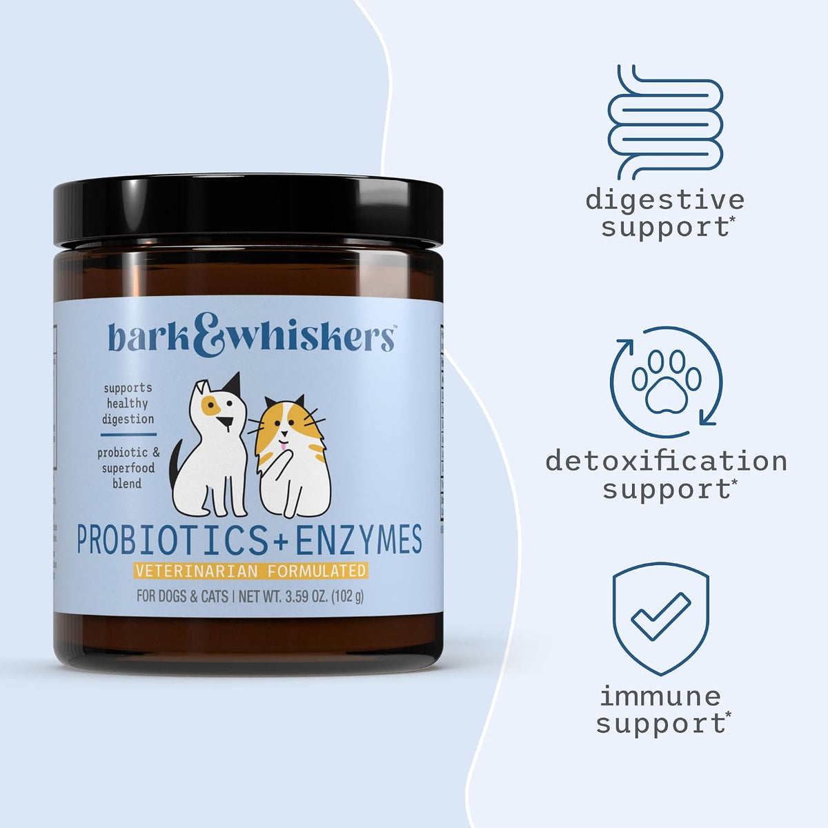Bark & Whiskers Probiotics + Enzymes for Dogs & Cats - 60 Scoops - görsel 4
