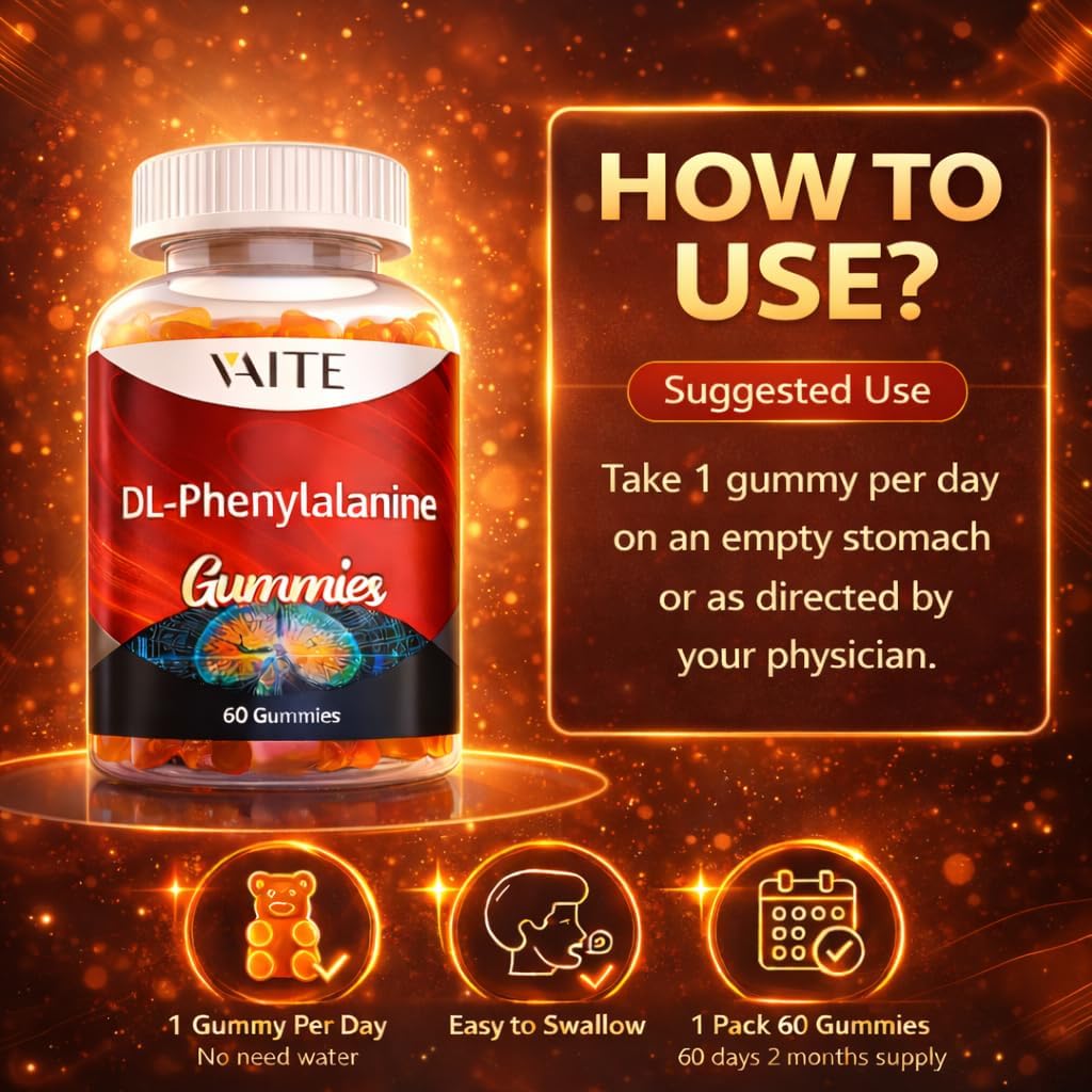 DL-Phenylalanine 1000mg Gummies – Dual-Action Amino Acid Support – 60 Gummies - görsel 4