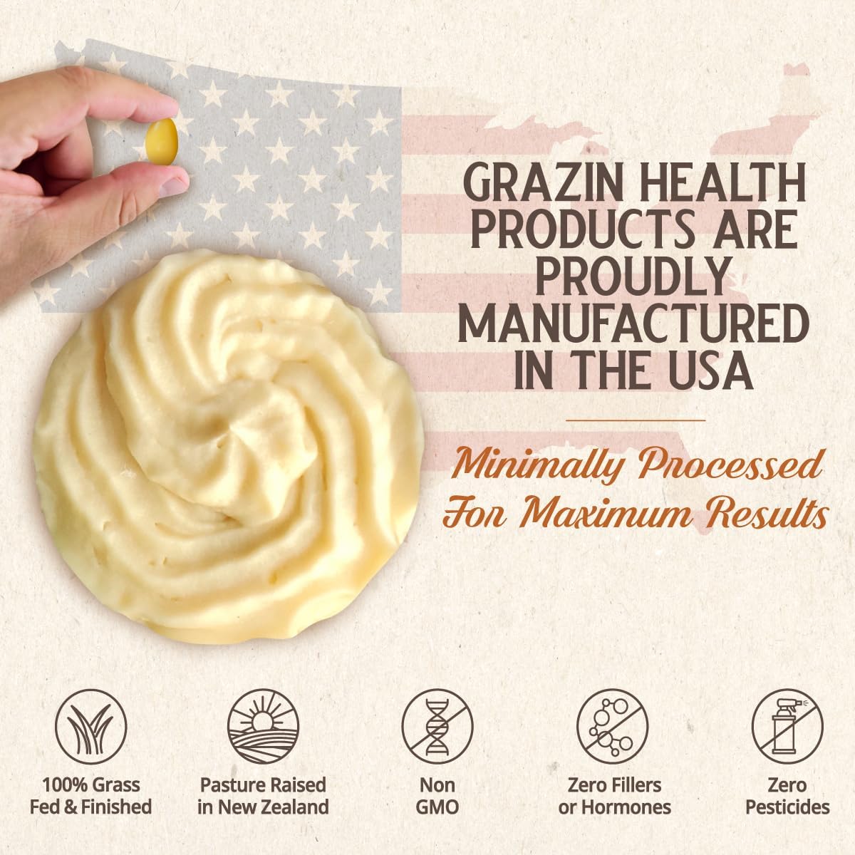 Grass-Fed Beef Tallow Capsules | 3000 mg | Grazin Health - görsel 7