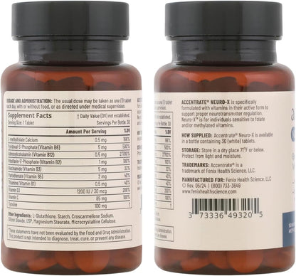 Neuro X Complete Vitamin B Complex - Active Multivitamin with L-Methylfolate, Adenosylcobalamin, and P5P for Brain Health - 30 Tablets