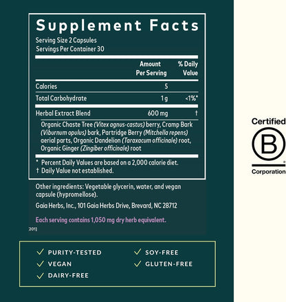 Gaia Herbs Fertility Support - Hormonal Balance Supplement with Chaste Tree (Vitex) - 60 Vegan Liquid Phyto-Caps
