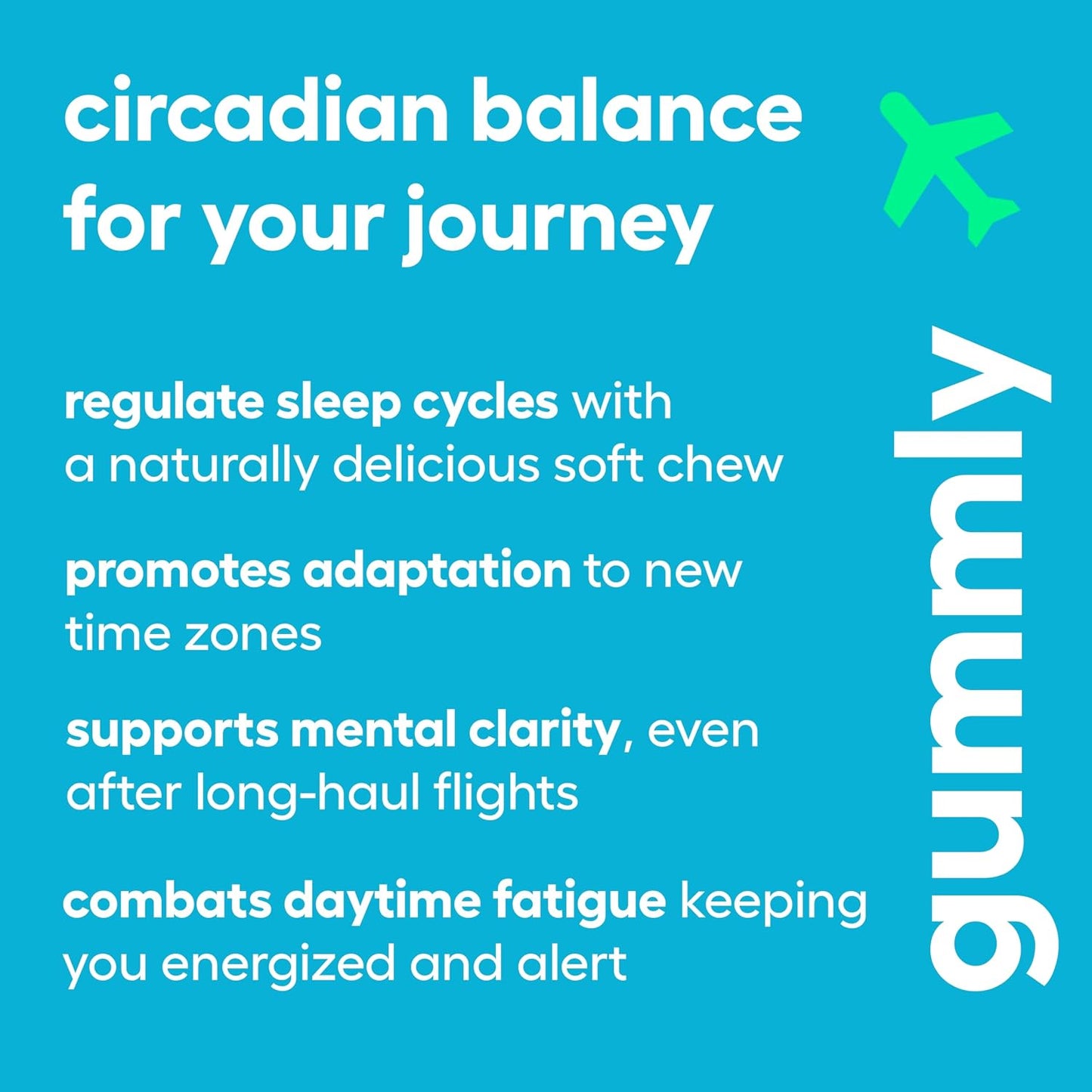 Jet Lag Remedy Gummies for Travellers – Circadian Rhythm Support, Tropical Berry, 20 Gummies - görsel 4