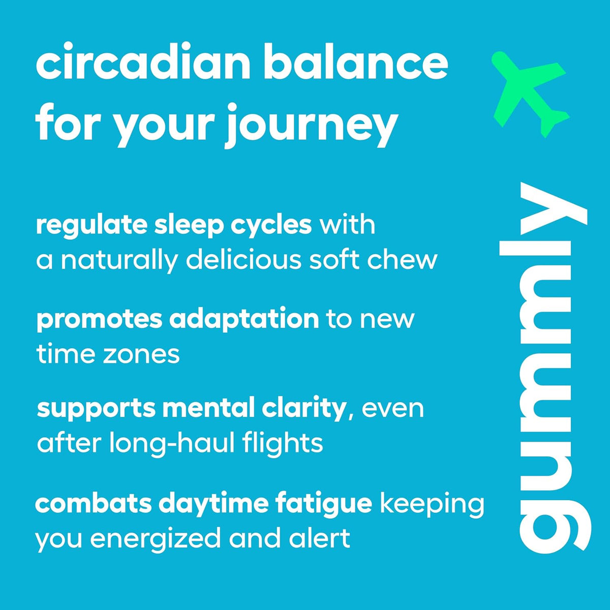 Jet Lag Remedy Gummies for Travellers – Circadian Rhythm Support, Tropical Berry, 20 Gummies - görsel 4