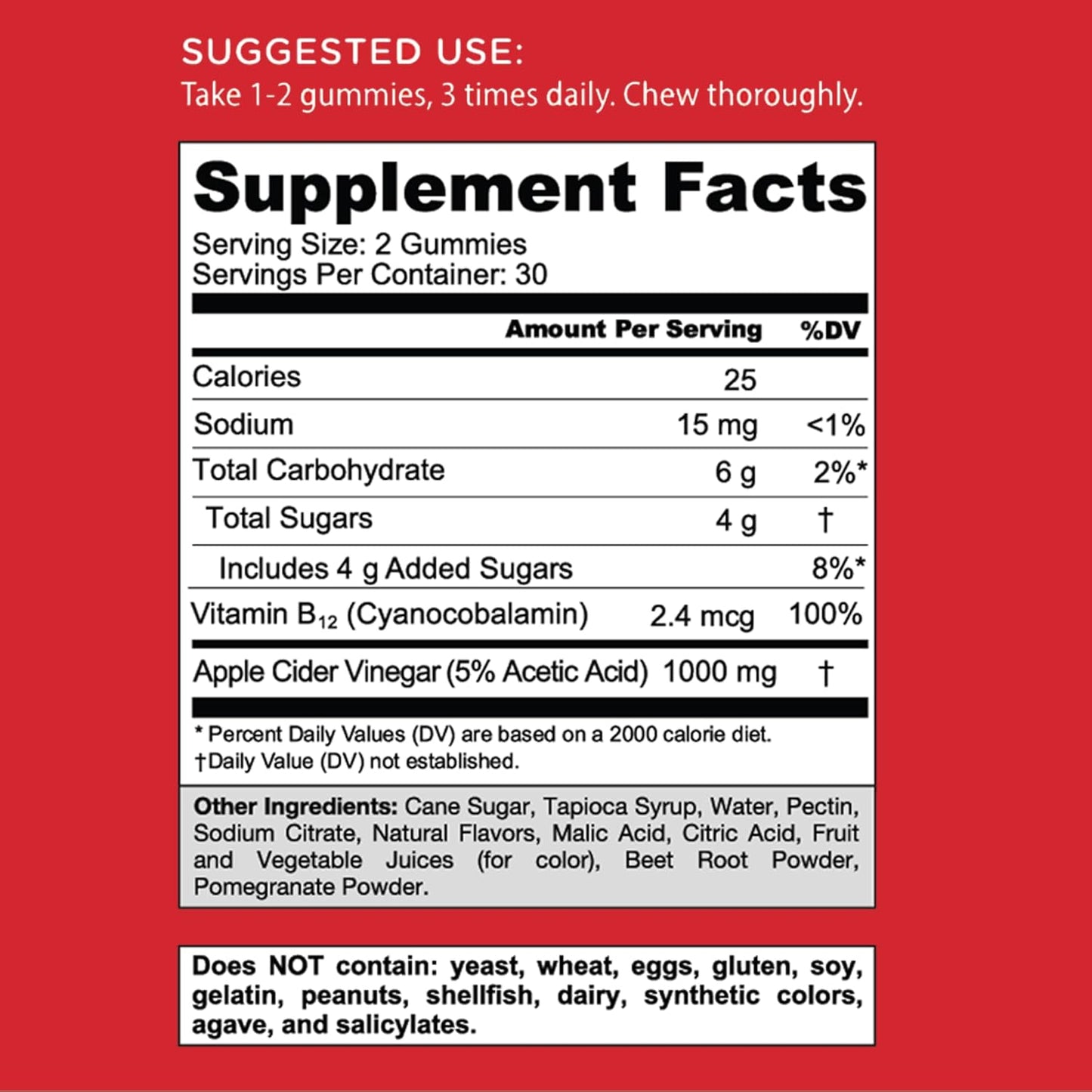 Goli Apple Cider Vinegar Gummies with Vitamin B12, Beetroot & Pomegranate – Vegan, Non-GMO, Gluten-Free, 60 Gummies - görsel 6