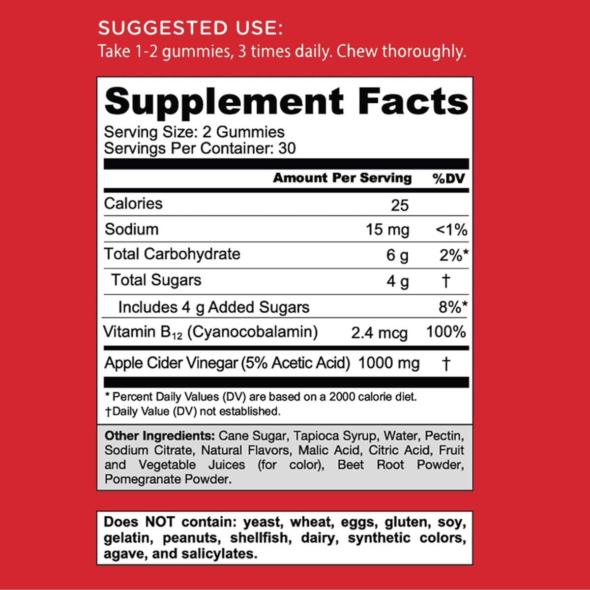 Goli Apple Cider Vinegar Gummies with Vitamin B12, Beetroot & Pomegranate – Vegan, Non-GMO, Gluten-Free, 60 Gummies - görsel 6