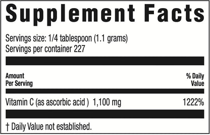 Life Enhancement Ultra Pure Vitamin C Powder - 1,100 mg Ascorbic Acid - 227 Servings