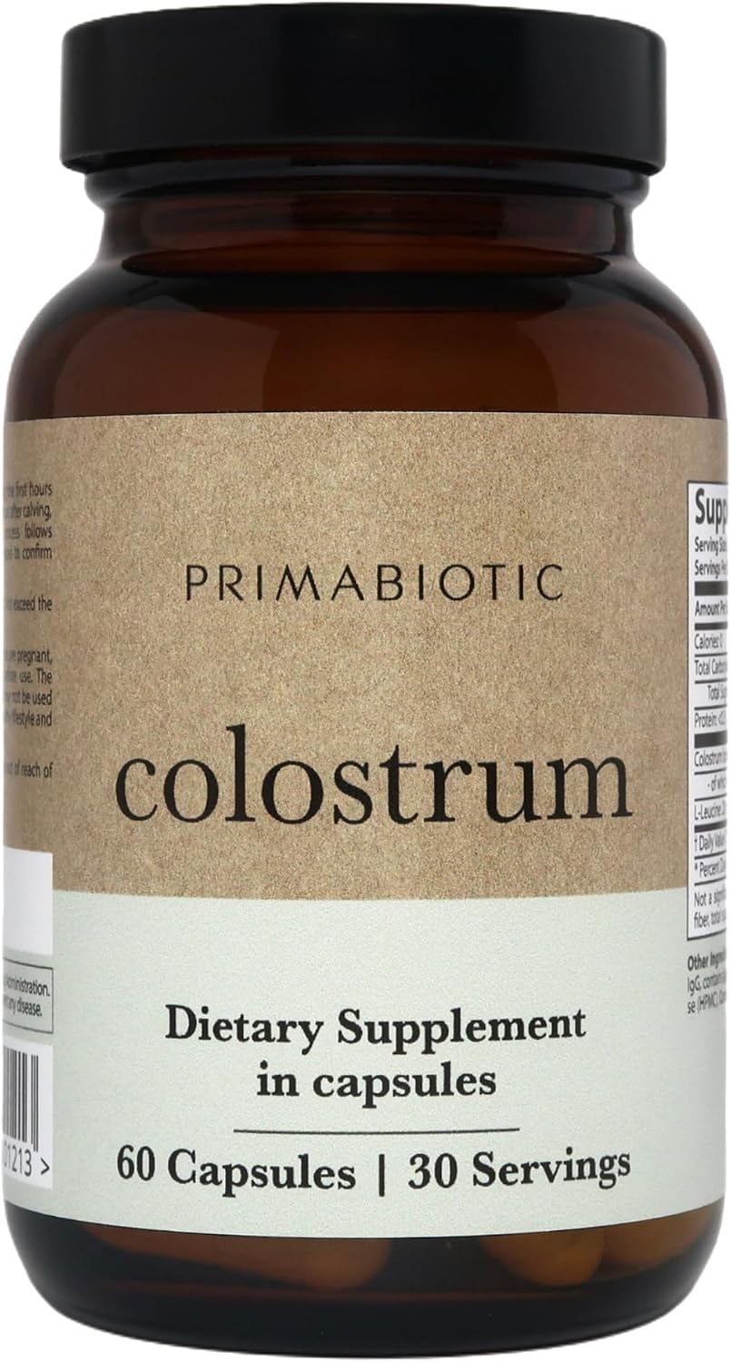 PRIMABIOTIC Colostrum – High Strength Bovine Colostrum Supplement – Pure & Concentrated Capsules – Immune & Gut Support - görsel 1