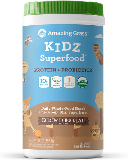 Amazing Grass Kidz Superfood: Organic Greens, Fruits & Probiotics, Berry Blast, 30 Servings