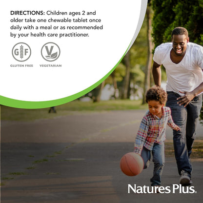 NaturesPlus Animal Parade AcidophiKidz - Berry Flavour - 90 Chewable Tablets - Children's Probiotic with FOS & Grape Seed