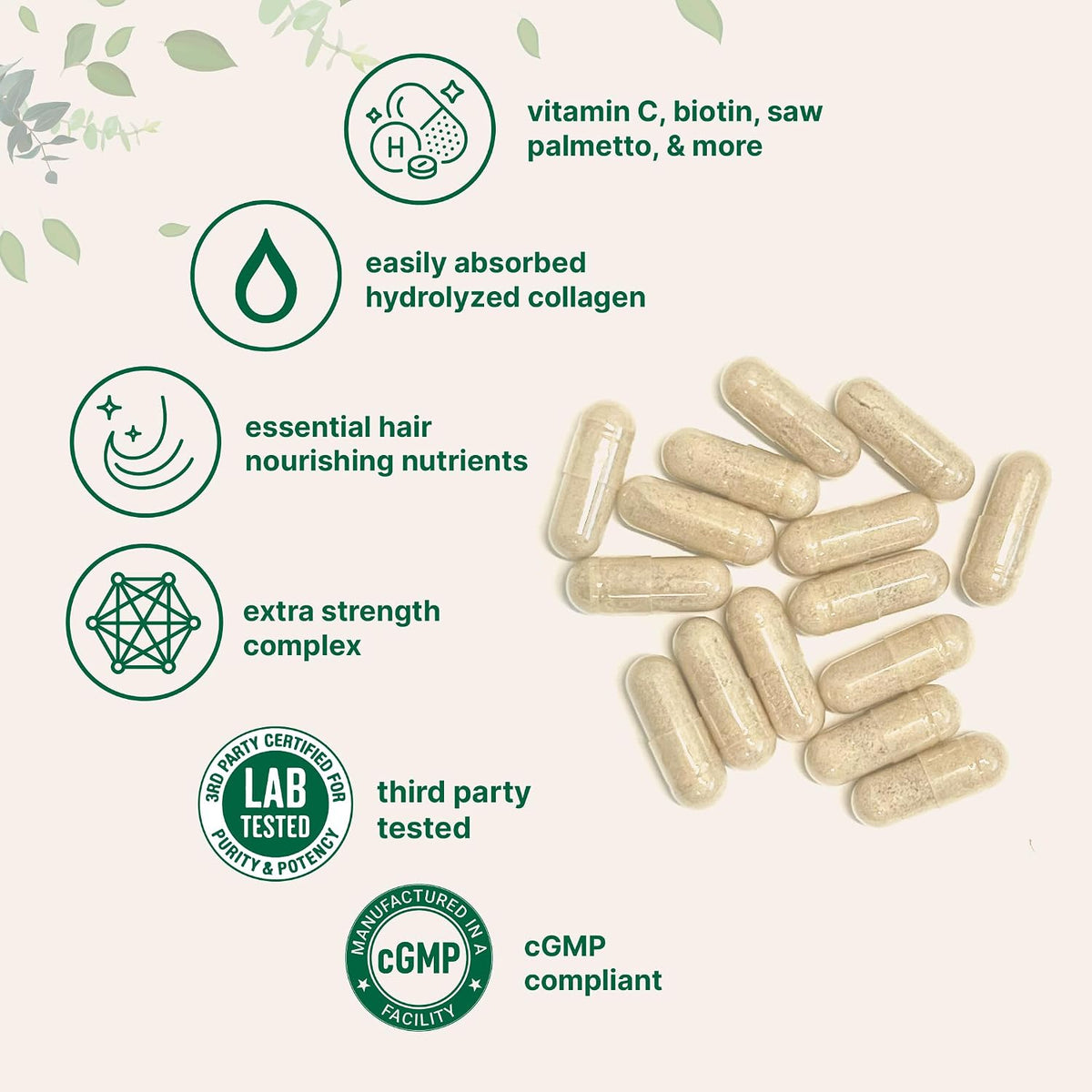 Micro Ingredients Hair Vitamins Complex, 120 Capsules - görsel 3