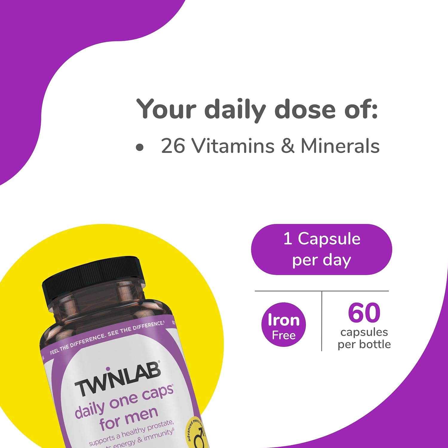 Twinlab TWL Men's Daily One 60 Tablets - görsel 3