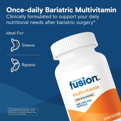 Bariatric Fusion Multivitamin with Iron – Once Daily Capsule (30 Capsules, 1 Month Supply)