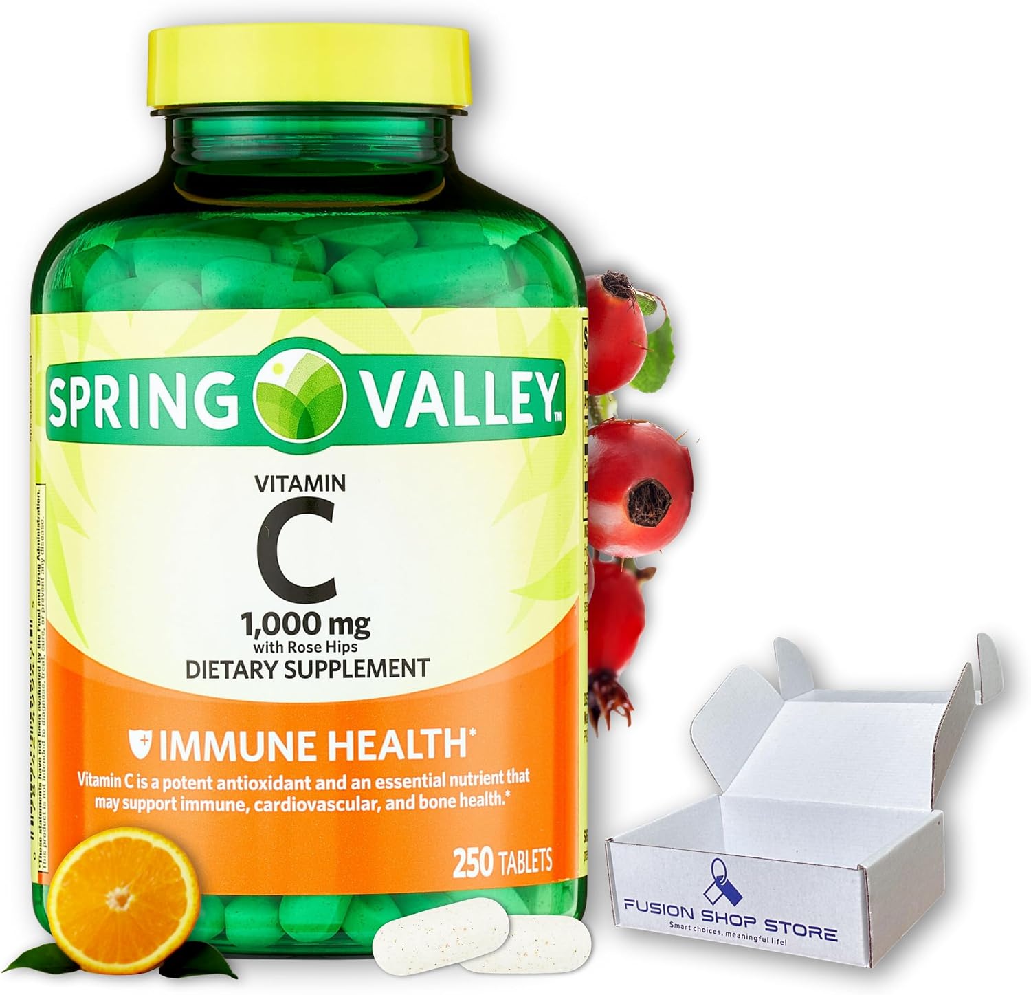 Vitamin C 1000mg with Rose Hips Tablets, 250 Count - görsel 1