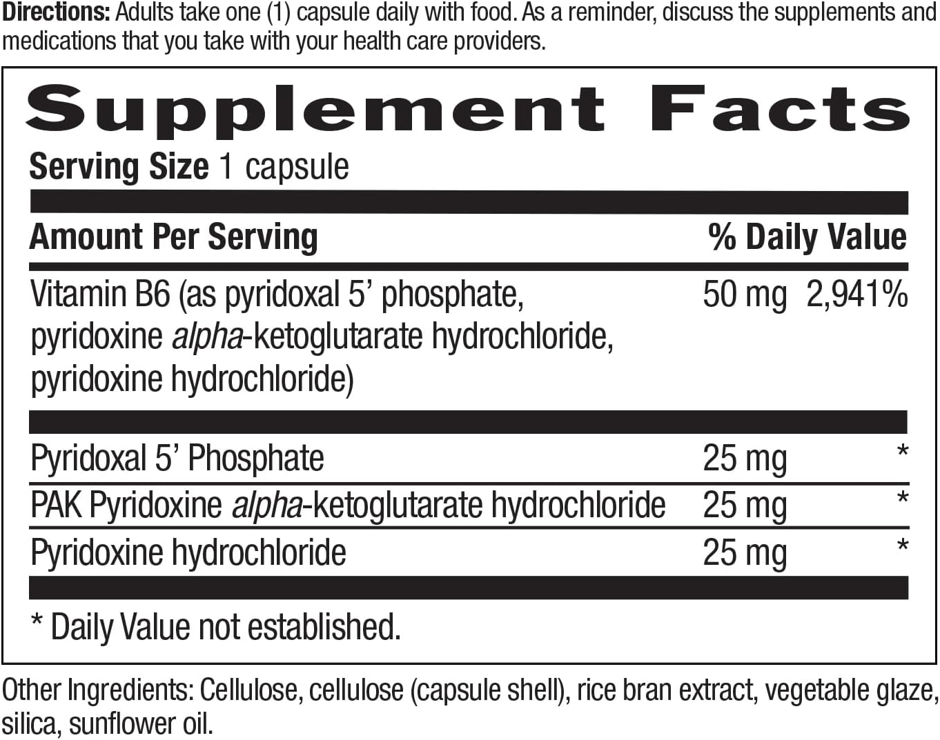 Country Life Coenzyme Active B-6 - 50mg Vitamin B6 (as 25mg P-5-P) - 30 Vegetarian Capsules - görsel 6