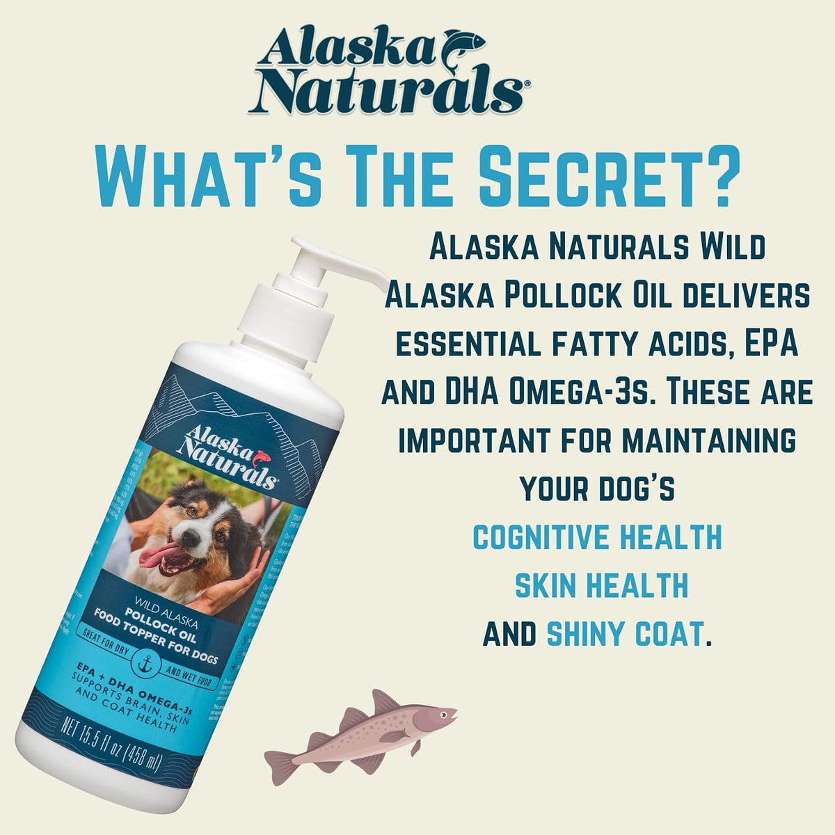 Alaska Naturals Wild Alaskan Fish Oil Supplement for Dogs - Omega-3 EPA DHA - 946 ml Pump - görsel 3