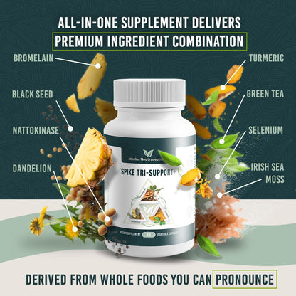 Spike Tri-Support+ with Nattokinase, Bromelain, and Turmeric