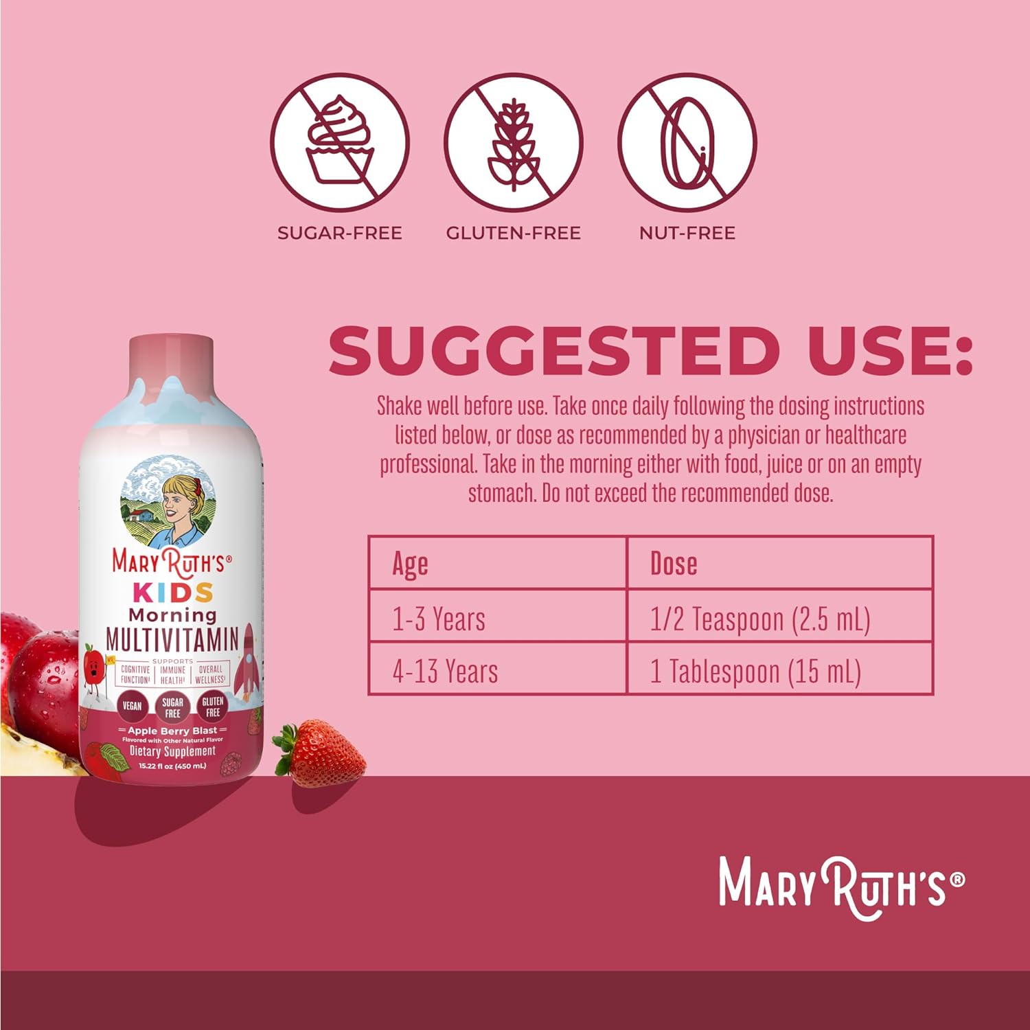 MaryRuth's Liquid Morning Multivitamin for Kids (450 ml) - görsel 2