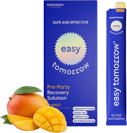 Natural Energy & Morning Vitality Jelly Stick - Daily Korean Skin care Supplement & Post-Alcohol Support with DHM & Glutathione - K-Beauty Inspired (White Grape Flavour, 10 Sticks)