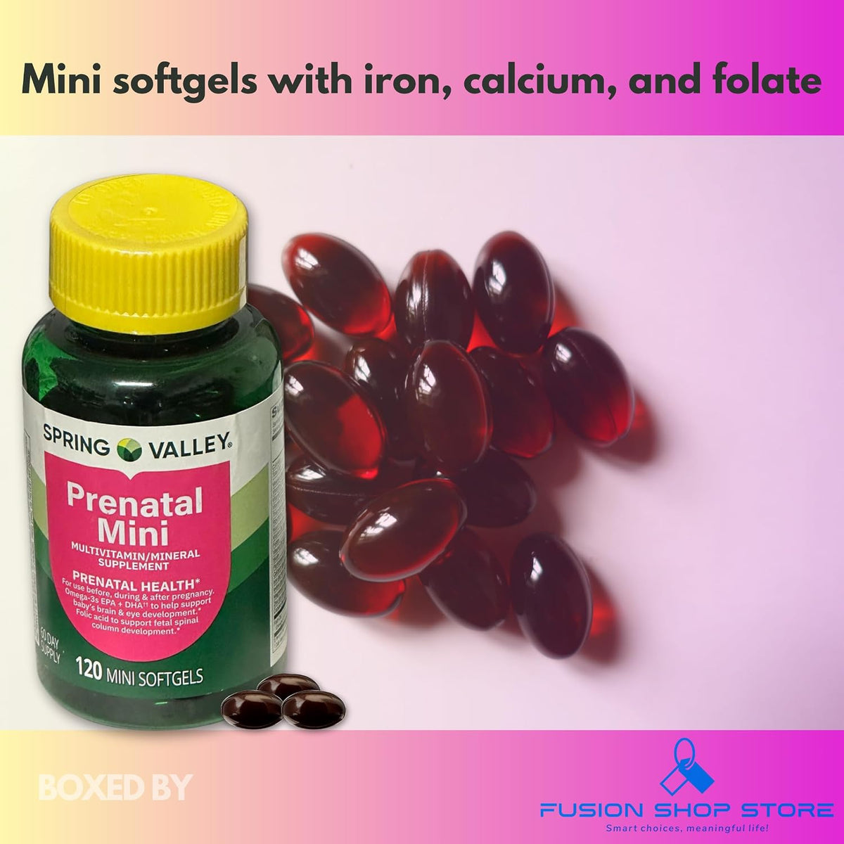 Prenatal Vitamins for Women - 120 Mini Soft gel capsules Multivitamin/Multimineral (Pack of 1) - görsel 2