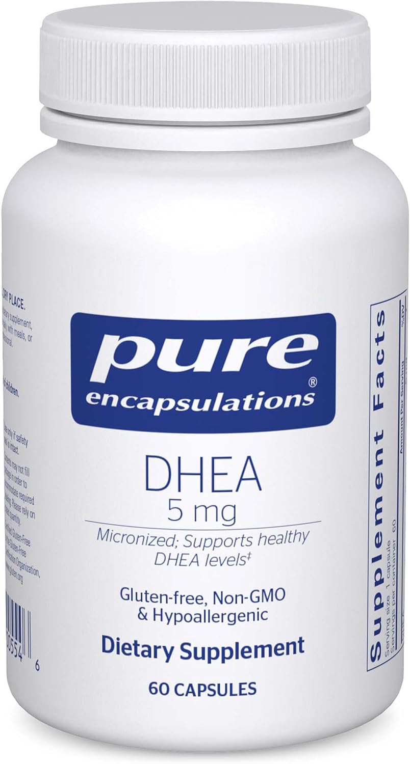 Pure Encapsulations DHEA 5 mg - Micronised DHEA for Immune & Hormone Support - 60 Capsules - görsel 1
