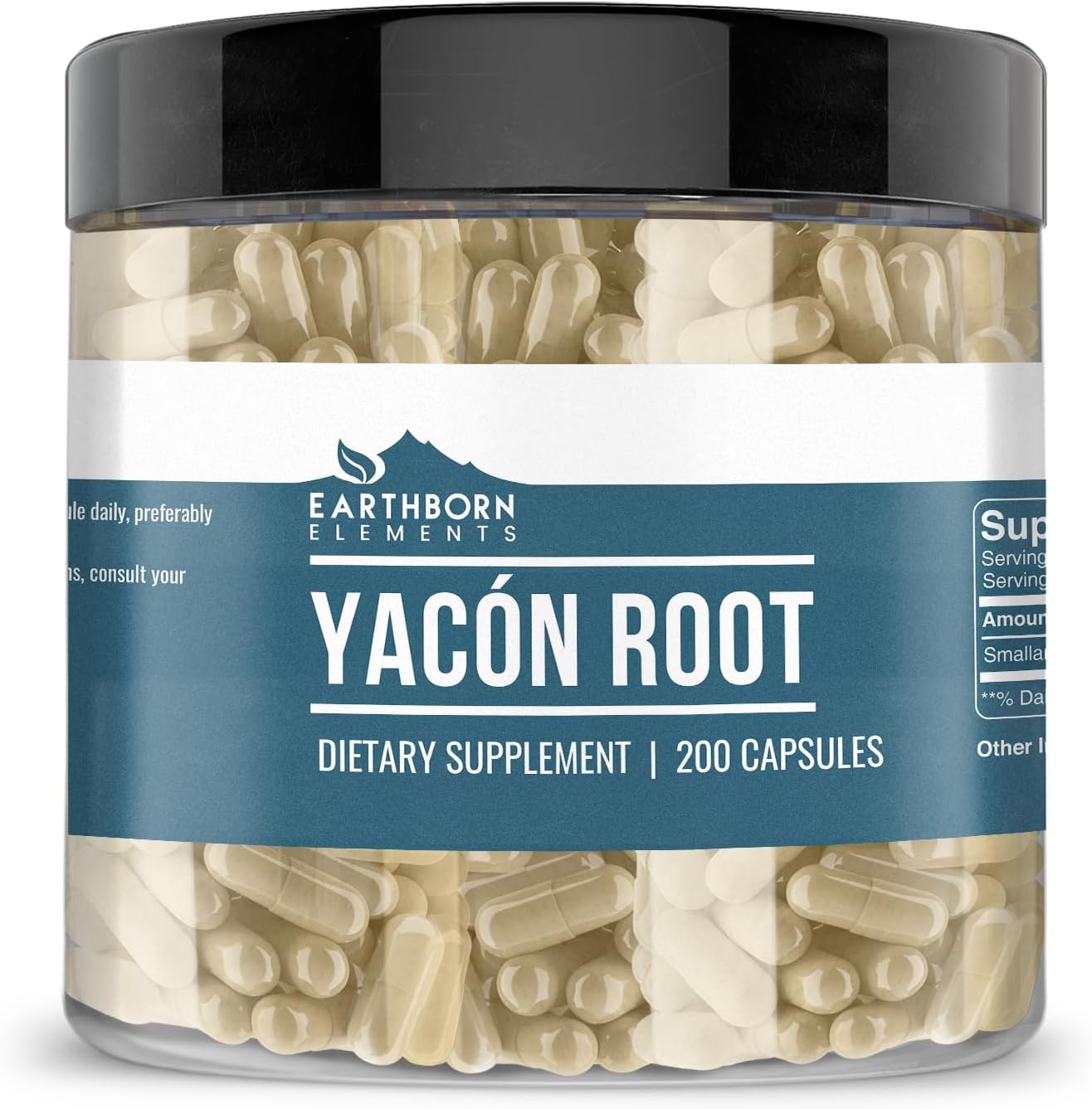 Earthborn Elements Yacon Root (200 Capsules), Pure & Undiluted, No Additives - görsel 1