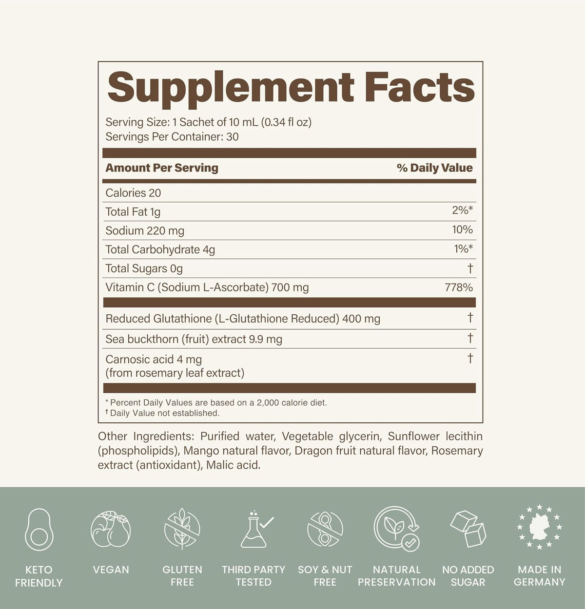 Orlique Liposomal Glutathione Supplement with Vitamin C, Mango Dragon Fruit, 30 Sachets - görsel 10
