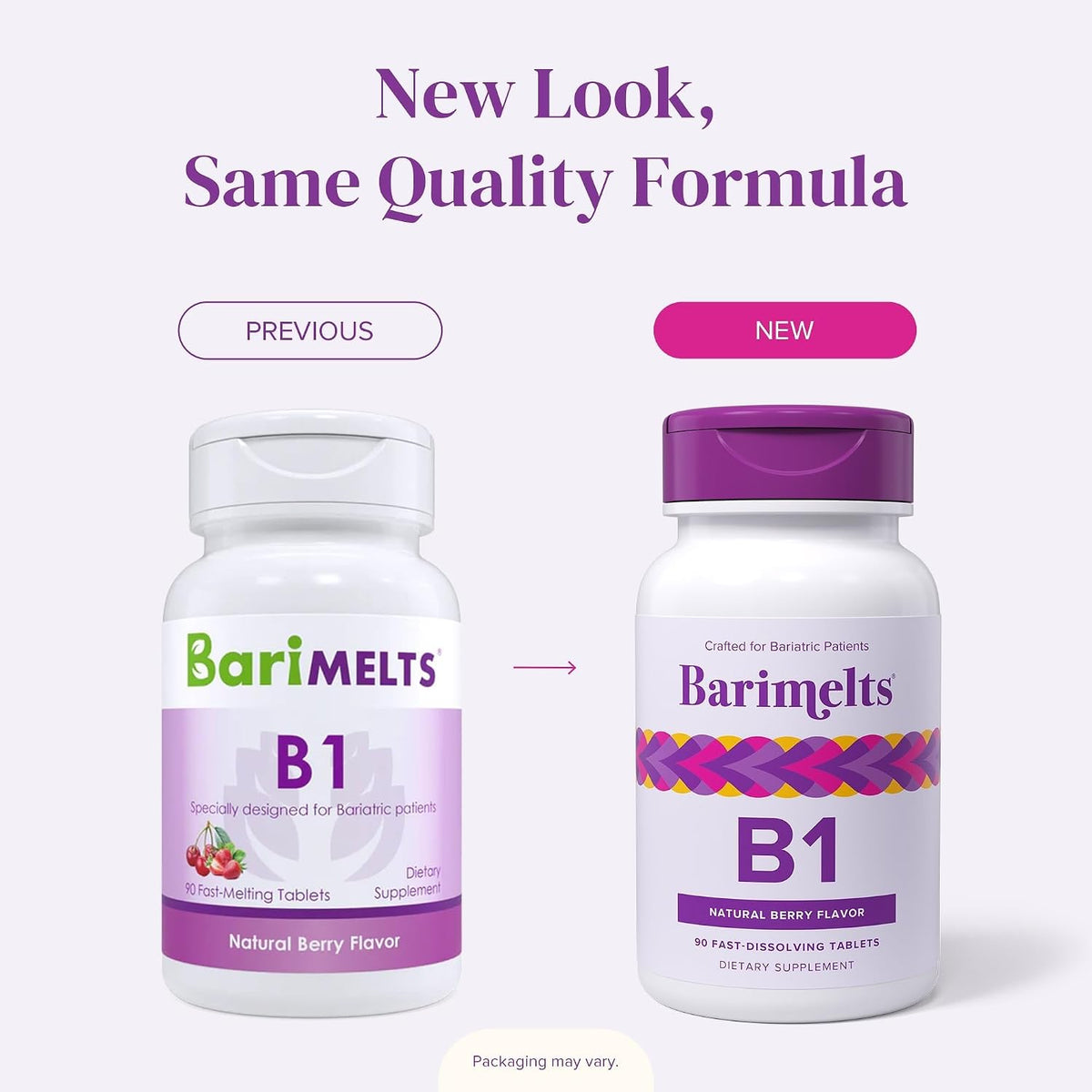 BariMelts Vitamin B1 (Thiamine) - 90 Fast-Dissolving Tablets, Sugar-Free Bariatric Supplement, Natural Berry Flavour - görsel 6