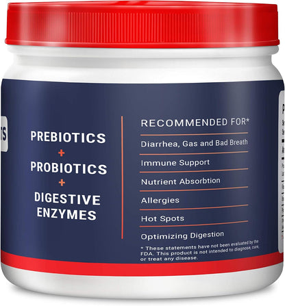 Geneflora Digestive Enzymes, Prebiotics & Pet Probiotics for Dogs – Powder, 125g (2 Pack)
