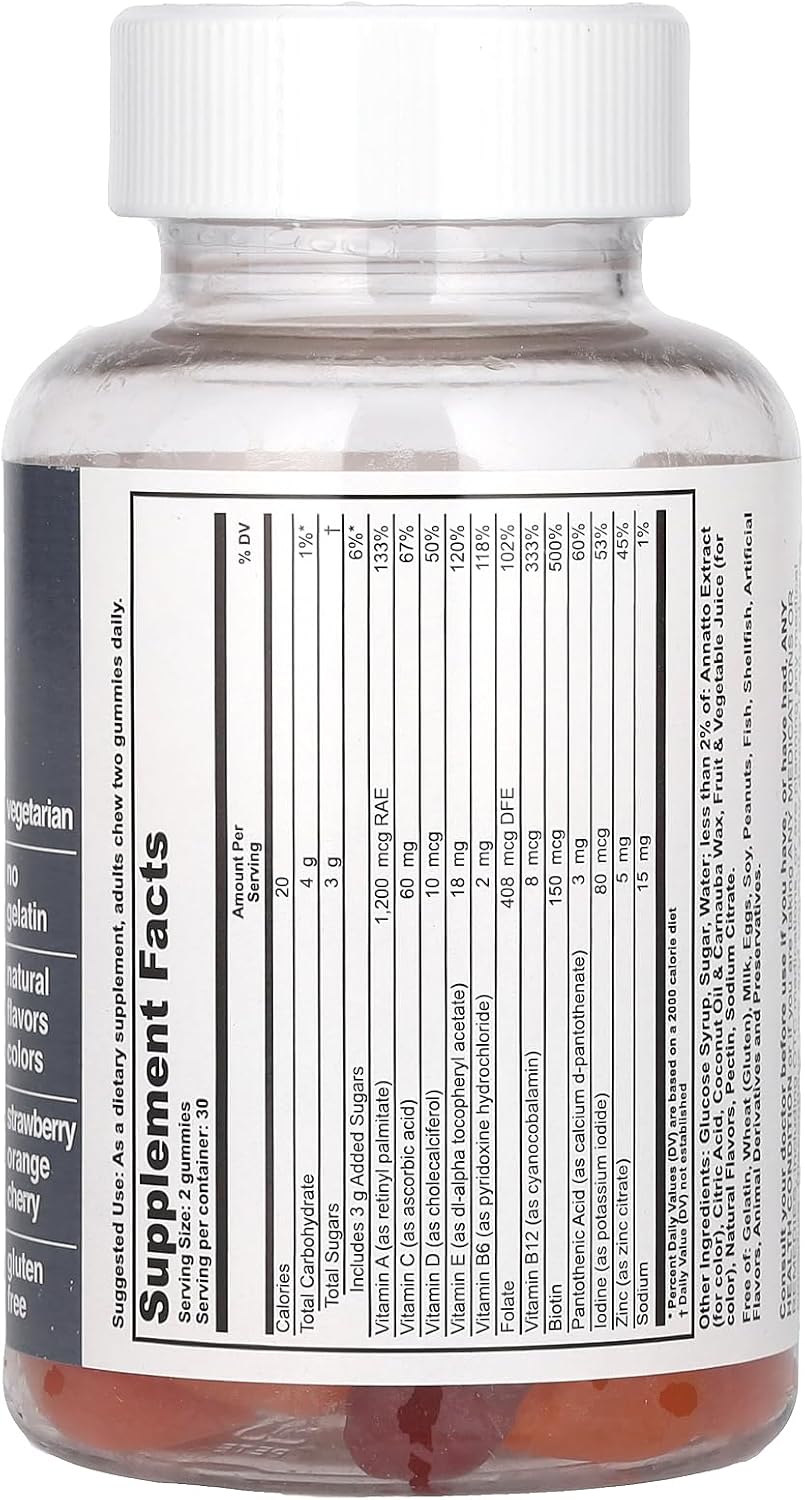 T.RQ Multivitamin Gummy – Natural Strawberry, Orange & Cherry – 60 Count - görsel 2