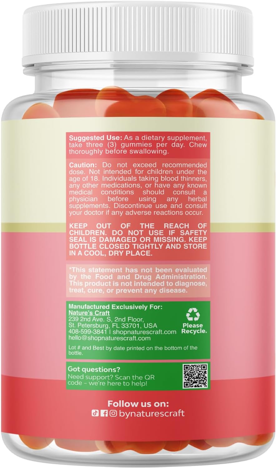 Natures Craft Vegan Prenatal Gummies for Women - Gummy Prenatal Vitamins with Iron, Folic Acid and Superfruit Blend - Chewable Vitamin Gummy Formula (Pineapple and Mango) - 90 Count - görsel 9