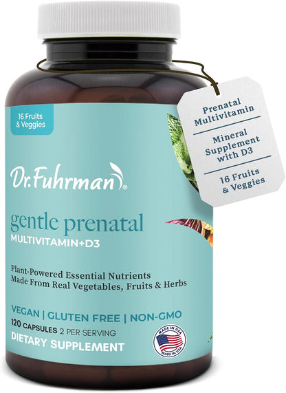 Dr. Fuhrman Prenatal Vitamins for Women - Doctor-Formulated with Natural Folate, B12, Choline & Iodine - 120 Capsules