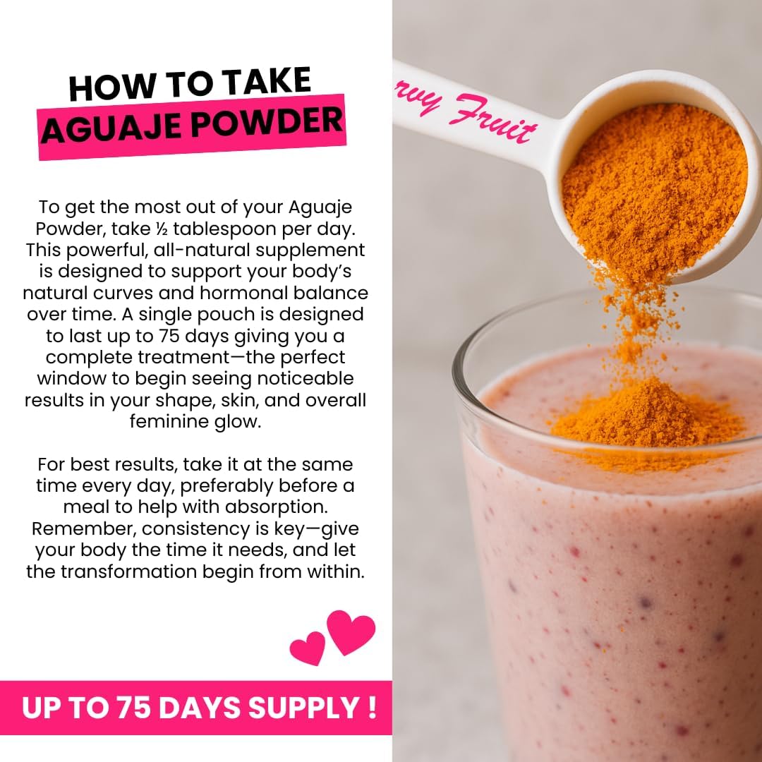 Original Aguaje CurvyFruit Powder for Bigger Bum, Bust and Hips - 100 g (31-Day Supply) - görsel 6