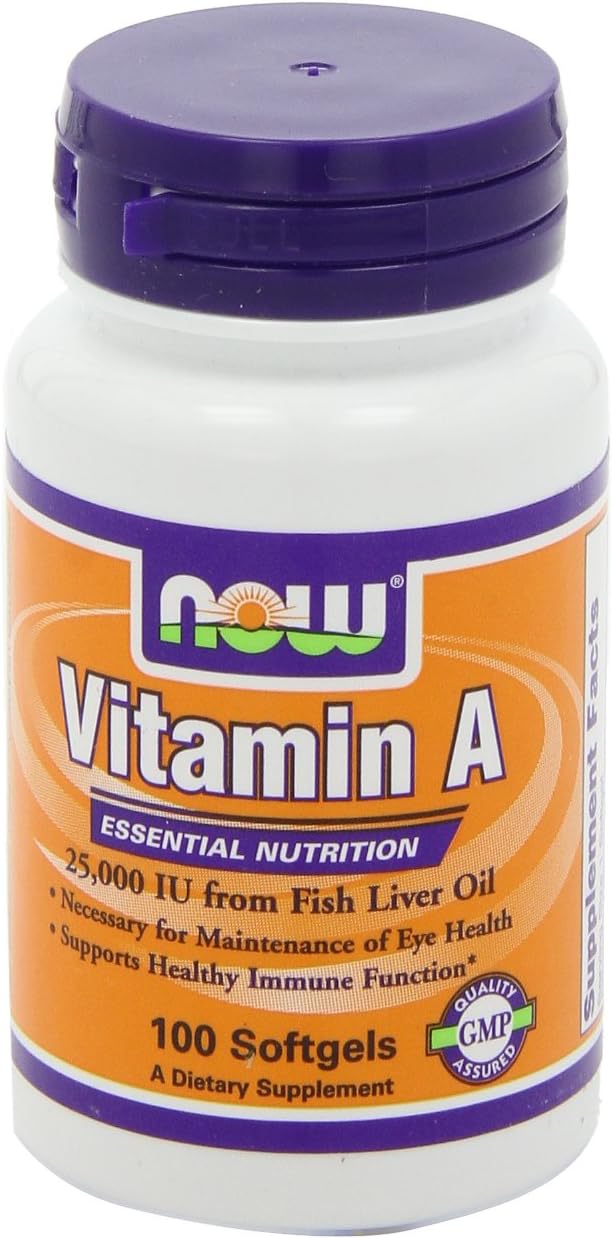 NOW Vitamin A 25,000 IU, 100 Softgels (Pack of 4) - görsel 7