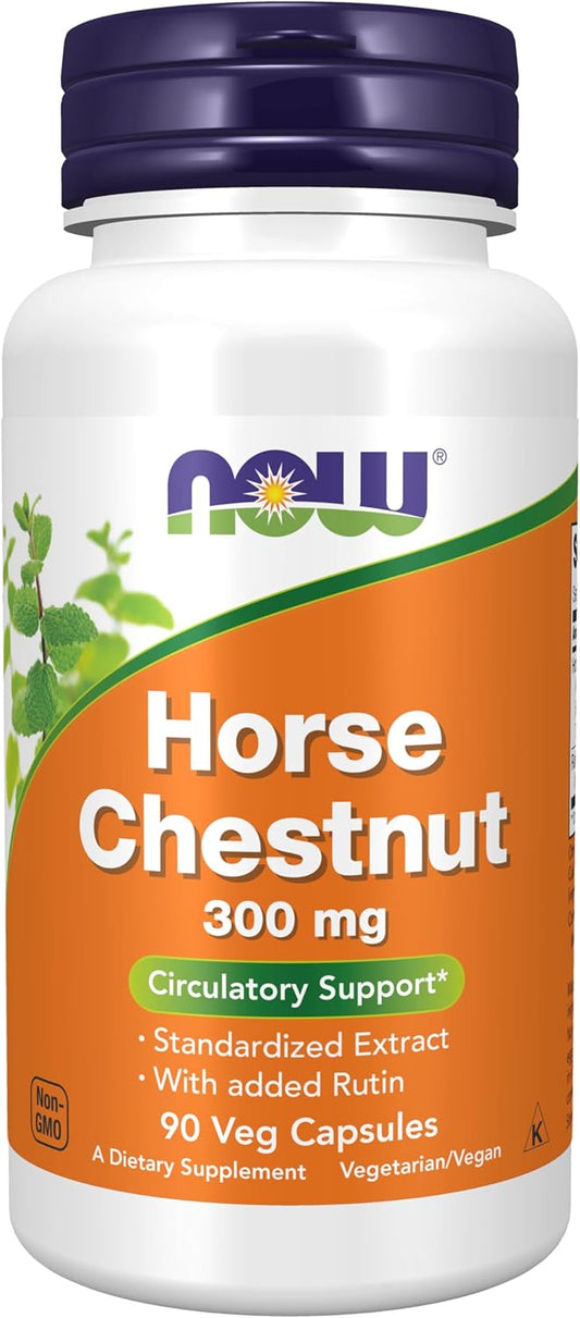 NOW Foods Horse Chestnut 300 mg with Rutin, 90 Vegetarian Capsules