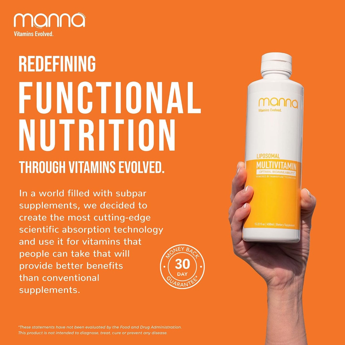 Manna Vitamins Evolved Liposomal Multivitamin – Daily Liquid Multivitamin for Men and Women, 20 Vitamins & Minerals, Immune Function & Energy Release, 3-Pack - görsel 8