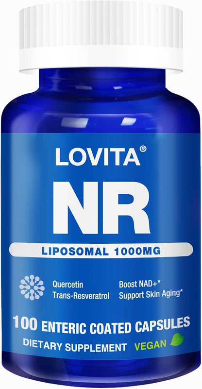 LOVITA NAD+ Food Supplement with NR, Resveratrol, and Betaine – 840 mg, 100 Capsules