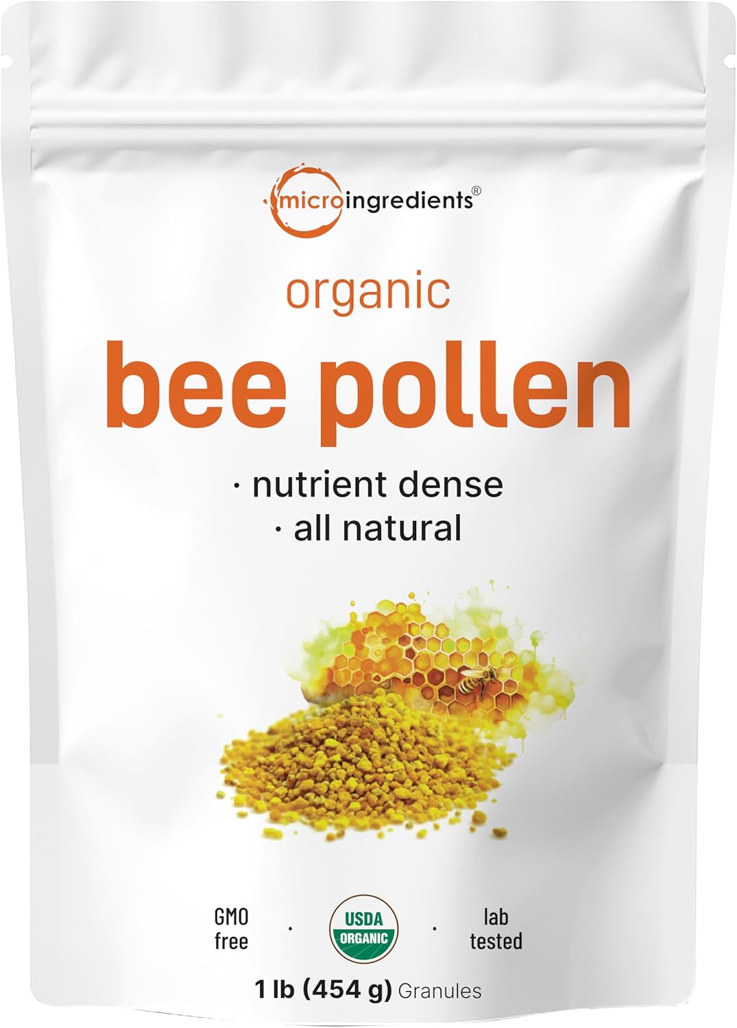 Micro Ingredients Organic Bee Pollen Granules, 454 g | Fresh Harvest, Raw & Natural Superfood - görsel 1