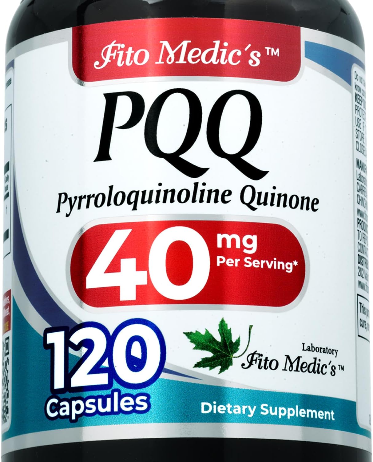 FITO MEDIC'S Lab PQQ Supplement – 40 mg Pyrroloquinoline Quinone, 120 Capsules, Ultra-High Absorption - görsel 1