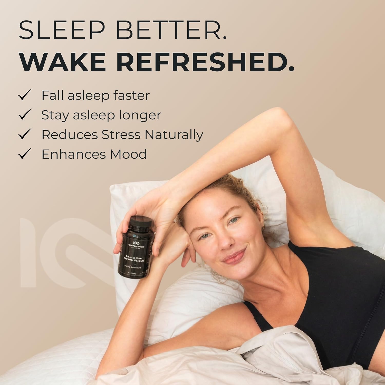 Sleep and Mood Formula with L-Theanine, 5-HTP, PharmaGABA + More for Sleep and Enhanced Mood & Stress Levels (60 Count) - görsel 6