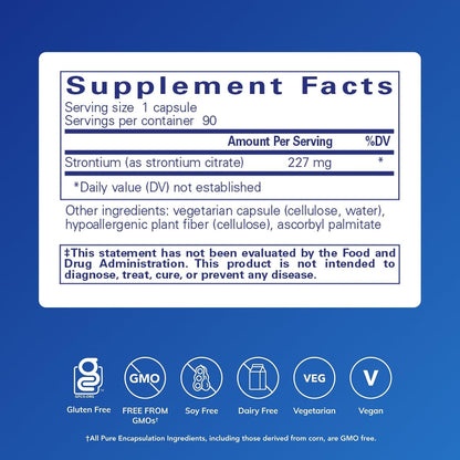 Pure Encapsulations Strontium (Citrate) - Hypoallergenic Bone Health Supplement, 90 Capsules