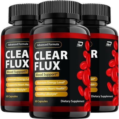 Clear Flux Capsules - ClearFlux Advanced Supplement, All-Natural Formula (3 Pack - 180 Capsules)