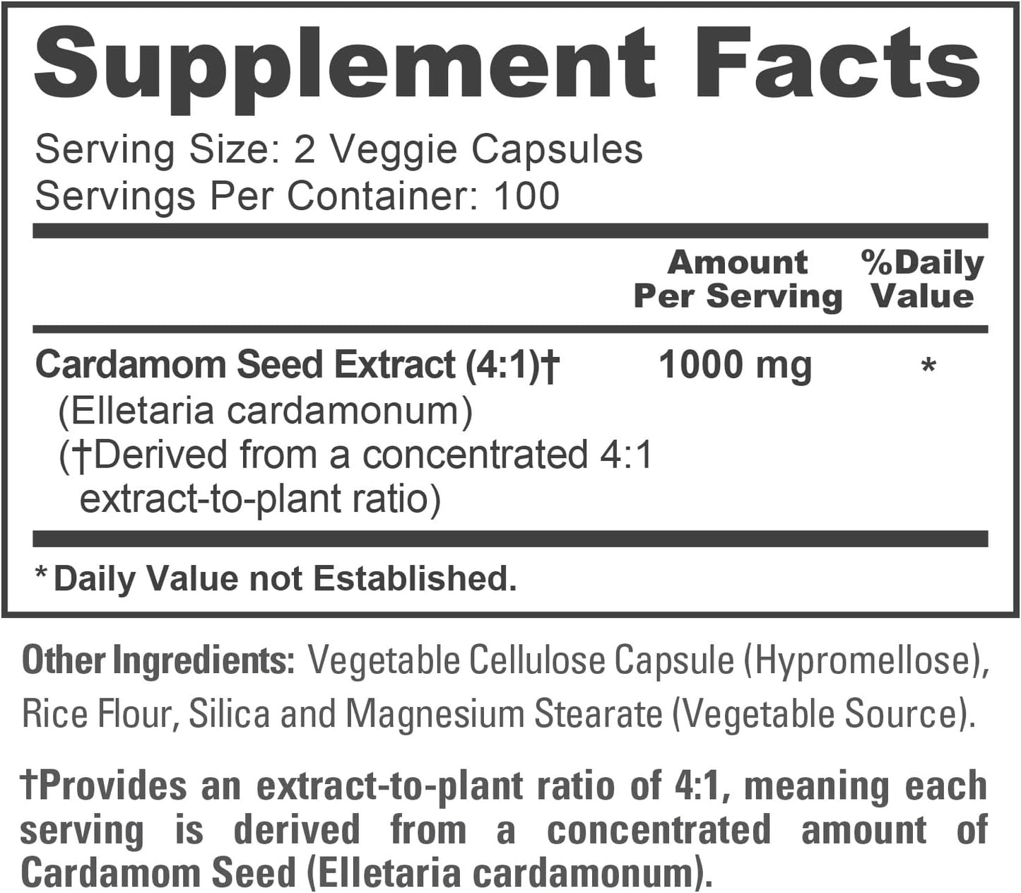 NusaPure Cardamom Capsules, 1000 mg, 200 Veg Capsules - görsel 4