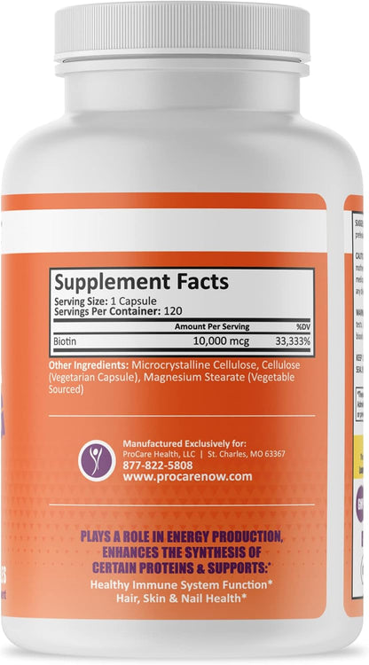 ProCare Health Biotin 10,000mcg 120 Capsules