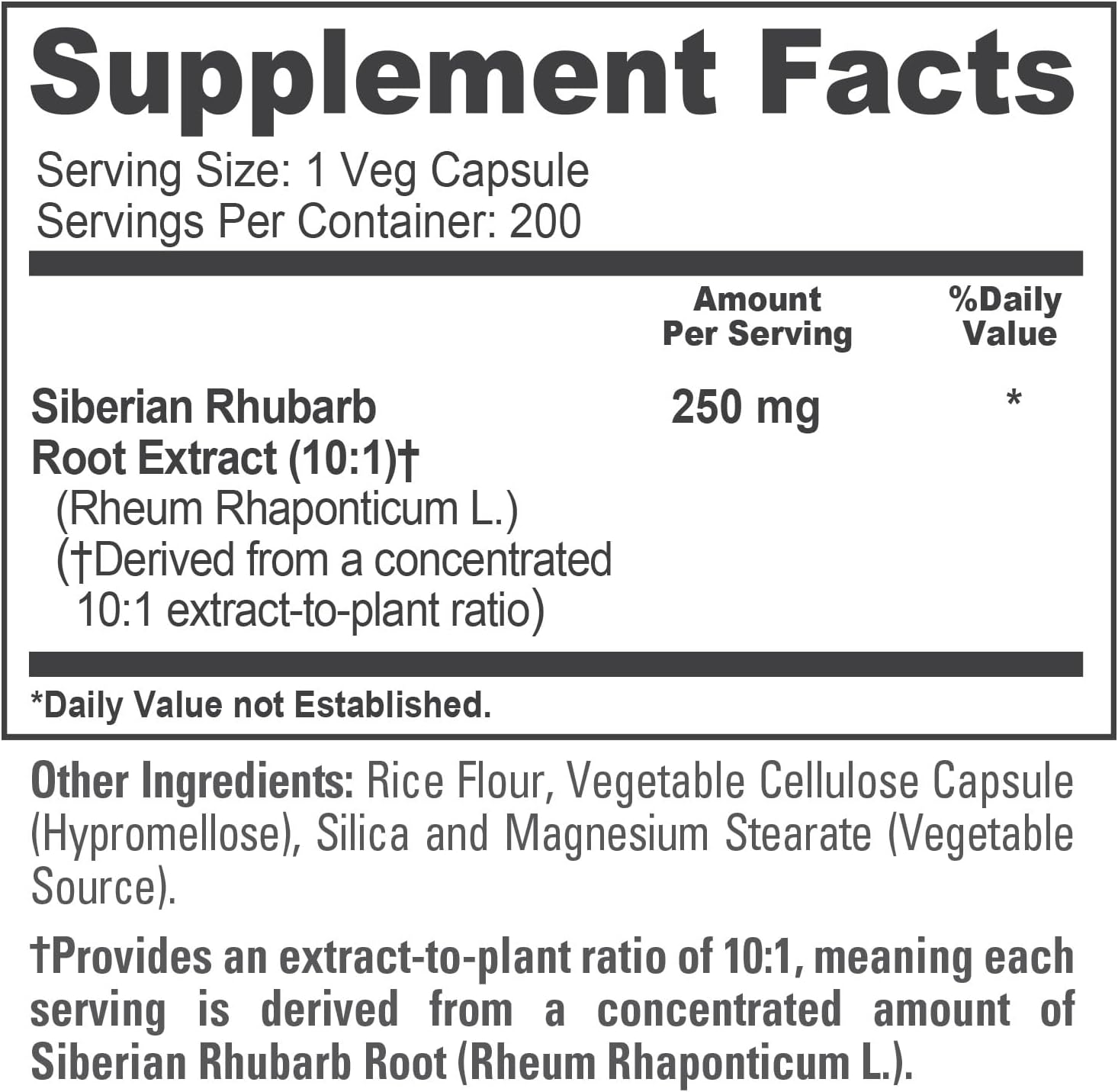 NusaPure Siberian Rhubarb, 250 mg, 200 Vegan Capsules (Non-GMO, Vegan) - görsel 4