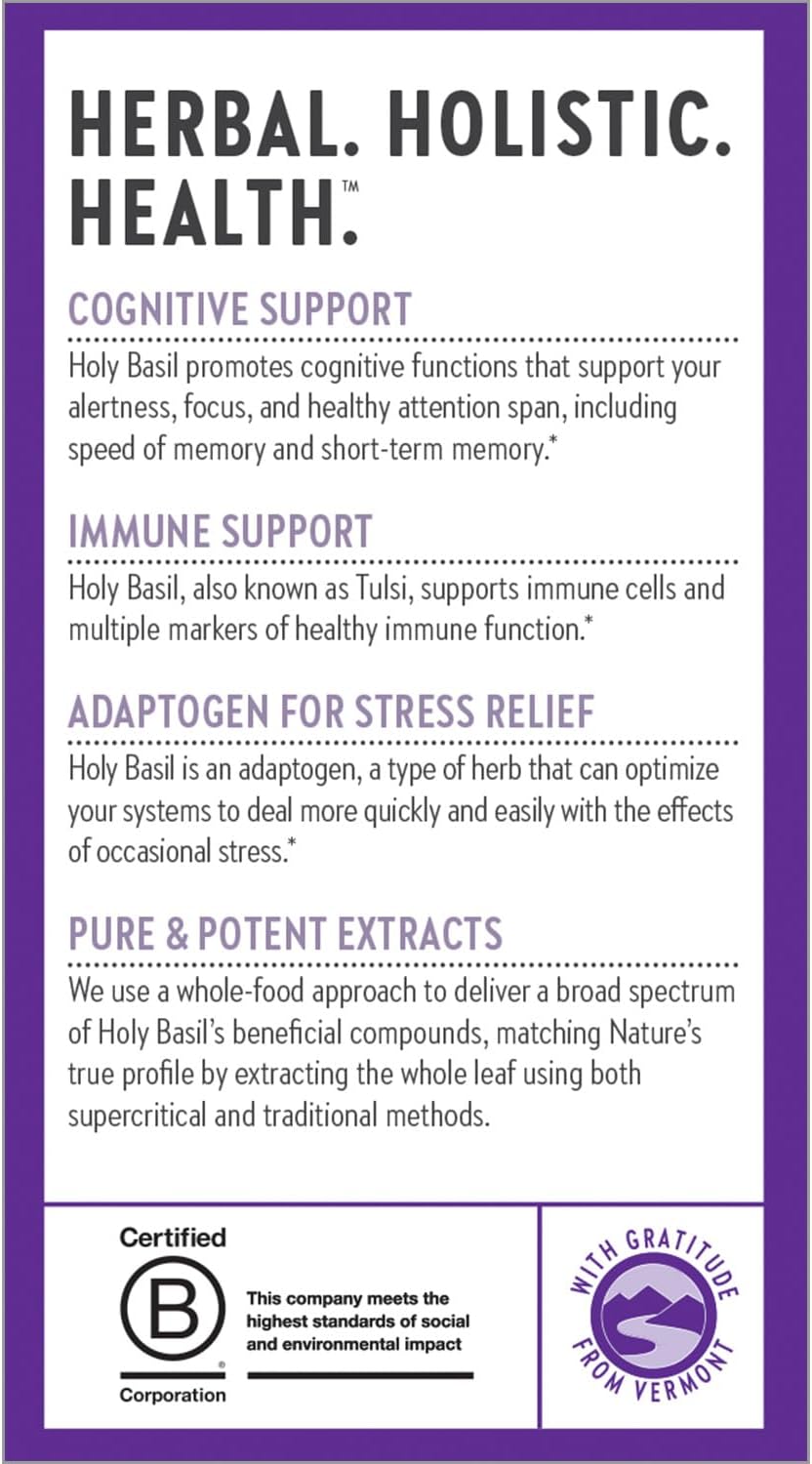 New Chapter Holy Basil Force – Stress Relief Supplement, 120 Vegetarian Capsules - görsel 8