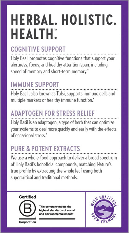 New Chapter Holy Basil Force – Stress Relief Supplement, 120 Vegetarian Capsules