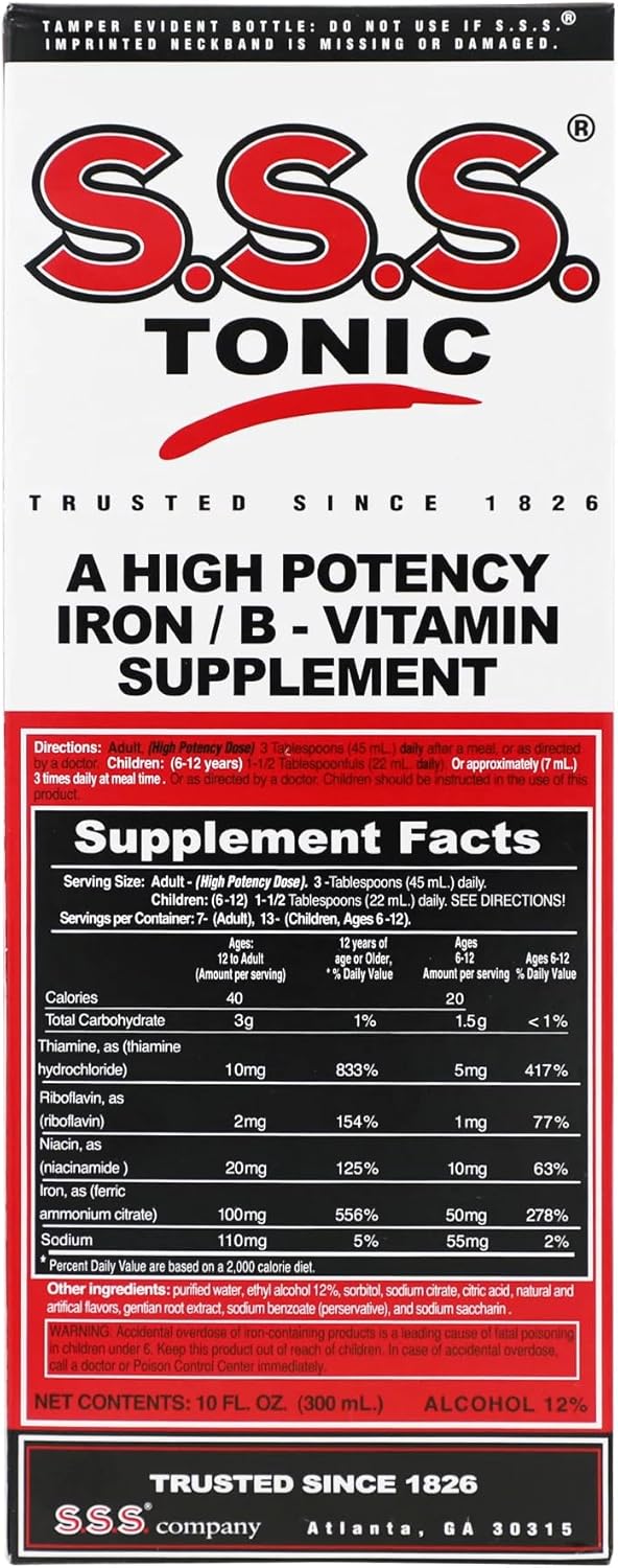 S.S.S. Tonic, Iron and Vitamin B Supplement, High Potency Vitamins, 295 ml - 3 Pack - görsel 1