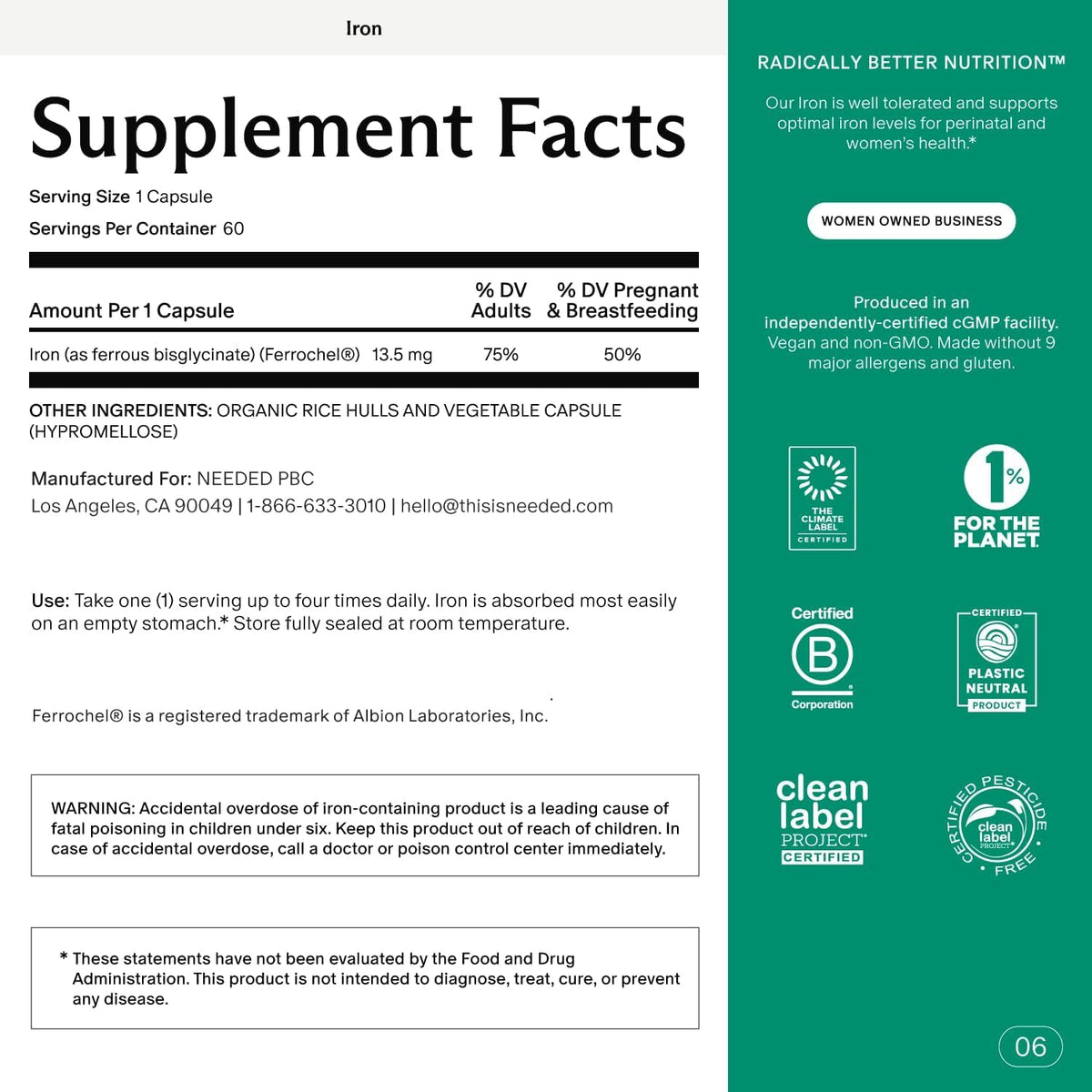 Needed. Prenatal Iron Supplement – Gentle Ferrous Bisglycinate for Pregnancy and Postpartum - görsel 2