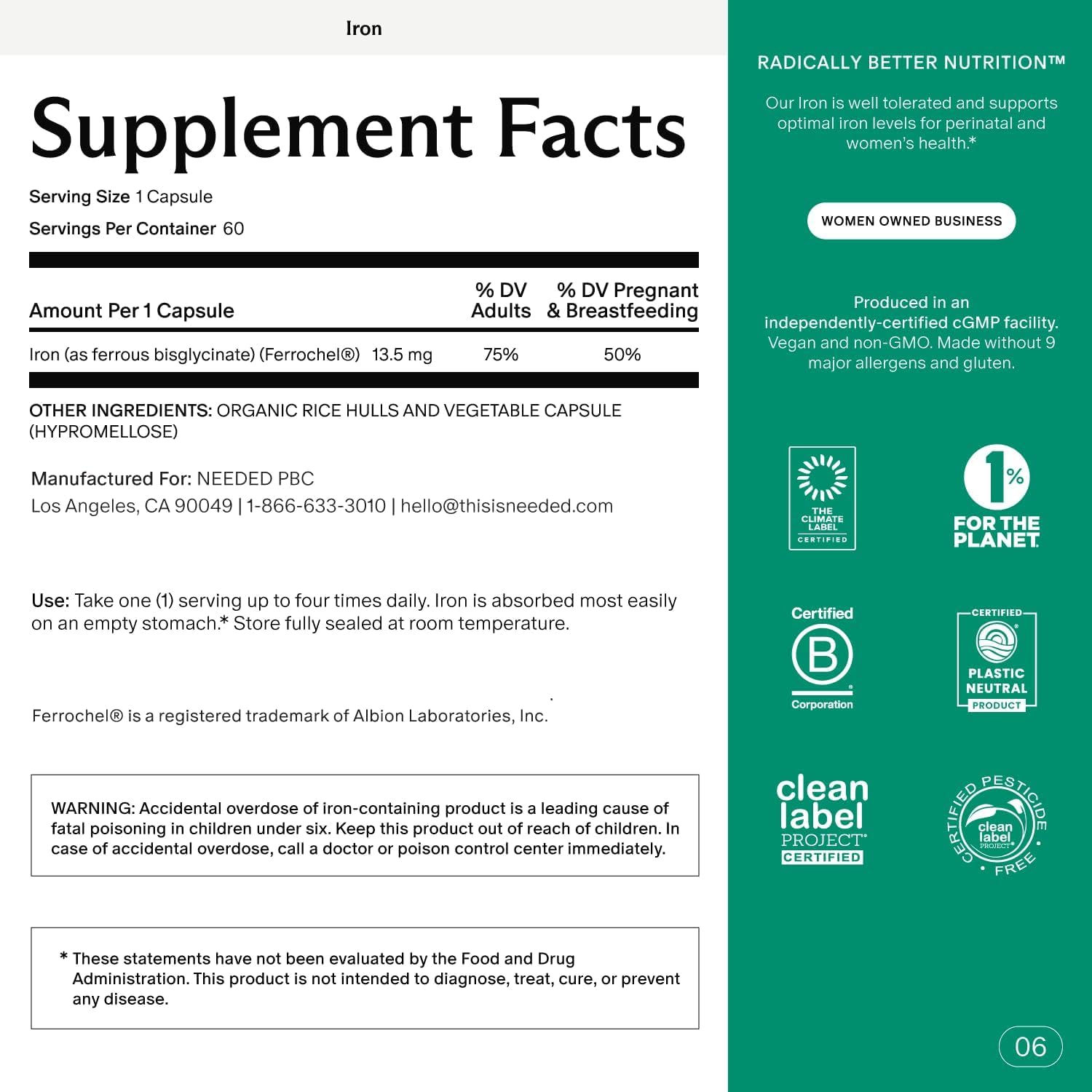Needed. Prenatal Iron Supplement – Gentle Ferrous Bisglycinate for Pregnancy and Postpartum - görsel 2